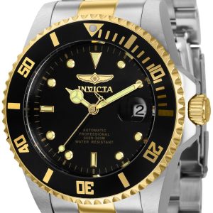 Invicta Herrklocka 36973 Pro Diver Svart/Gulguldtonat stål Ø44 mm