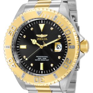 Invicta Herrklocka 37015 Pro Diver Svart/Gulguldtonat stål Ø47 mm