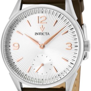 Invicta Herrklocka 37077 Vintage Silverfärgad/Läder Ø34 mm