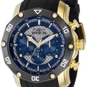 Invicta Herrklocka 37721 Pro Diver Blå/Gulguldtonat stål Ø50 mm