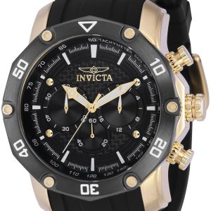 Invicta Herrklocka 37722 Pro Diver Svart/Gulguldtonat stål Ø50 mm