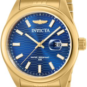 Invicta Herrklocka 38412 Aviator Blå/Gulguldtonat stål Ø43 mm