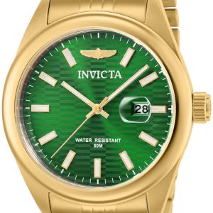 Invicta Herrklocka 38414 Aviator Grön/Gulguldtonat stål Ø43 mm