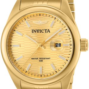 Invicta Herrklocka 38415 Aviator Gulguldstonad/Gulguldtonat stål