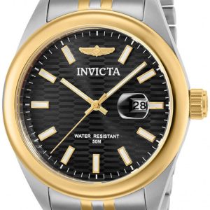 Invicta Herrklocka 38417 Aviator Svart/Gulguldtonat stål Ø43 mm