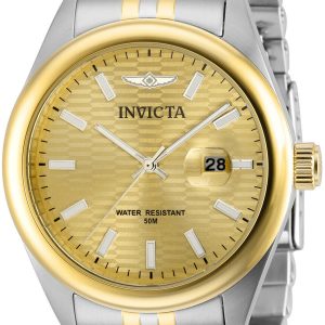 Invicta Herrklocka 38420 Aviator Gulguldstonad/Gulguldtonat stål