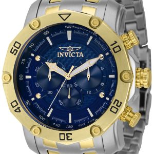 Invicta Herrklocka 38447 Pro Diver Blå/Gulguldtonat stål Ø50 mm