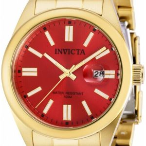 Invicta Herrklocka 38465 Pro Diver Röd/Gulguldtonat stål Ø43 mm