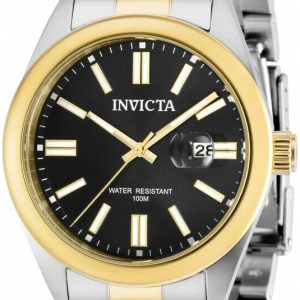 Invicta Herrklocka 38466 Pro Diver Svart/Gulguldtonat stål Ø43 mm