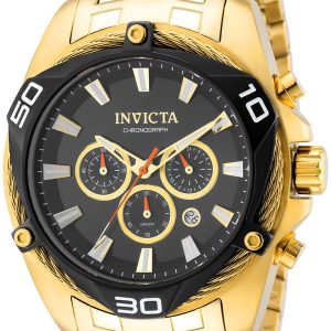 Invicta Herrklocka 38570 Bolt Svart/Gulguldtonat stål Ø50 mm