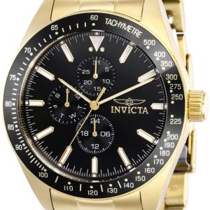 Invicta Herrklocka 38968 Aviator Svart/Gulguldtonat stål Ø45 mm