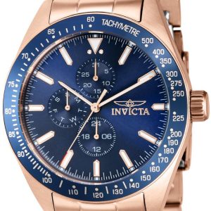 Invicta Herrklocka 38971 Aviator Blå/Roséguldstonat stål Ø45 mm