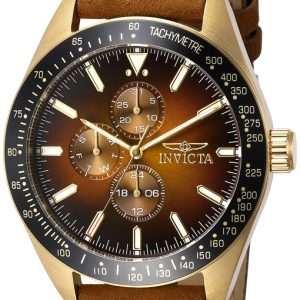 Invicta Herrklocka 38985 Aviator Brun/Läder Ø45 mm