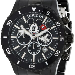 Invicta Herrklocka 39046 Disney Svart/Stål Ø48 mm