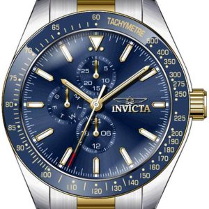 Invicta Herrklocka 39076 Aviator Blå/Gulguldtonat stål Ø45 mm