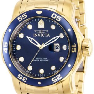 Invicta Herrklocka 39086 Pro Diver Blå/Gulguldtonat stål Ø48 mm