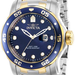 Invicta Herrklocka 39089 Pro Diver Blå/Gulguldtonat stål Ø48 mm