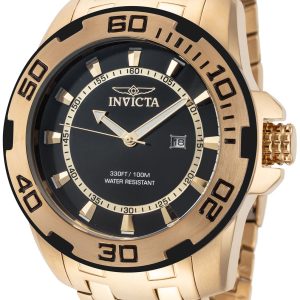 Invicta Herrklocka 39109 Pro Diver Svart/Gulguldtonat stål Ø50 mm