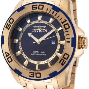 Invicta Herrklocka 39110 Pro Diver Blå/Gulguldtonat stål Ø50 mm