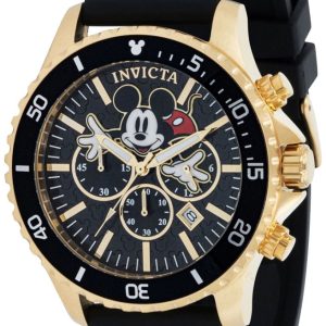 Invicta Herrklocka 39173 Disney Svart/Gummi Ø48 mm