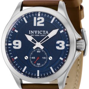 Invicta Herrklocka 39185 Aviator Blå/Läder Ø44 mm