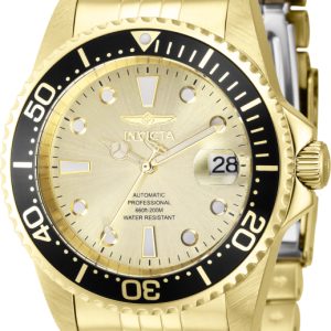 Invicta Herrklocka 39347 Pro Diver Svart/Gulguldtonat stål Ø42 mm