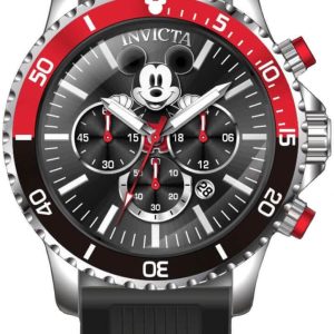 Invicta Herrklocka 39515 Disney Svart/Gummi Ø48 mm