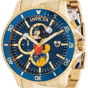 Invicta Herrklocka 39519 Disney Blå/Gulguldtonat stål Ø48 mm