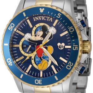 Invicta Herrklocka 39521 Disney Blå/Gulguldtonat stål Ø48 mm