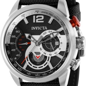 Invicta Herrklocka 39652 Aviator Svart/Textil Ø46 mm