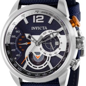 Invicta Herrklocka 39655 Aviator Blå/Textil Ø46 mm