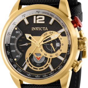 Invicta Herrklocka 39656 Aviator Svart/Textil Ø46 mm