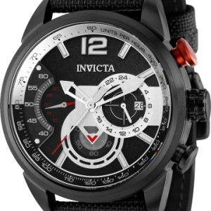 Invicta Herrklocka 39657 Aviator Svart/Textil Ø46 mm