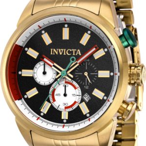 Invicta Herrklocka 39946 Aviator Svart/Gulguldtonat stål Ø46 mm