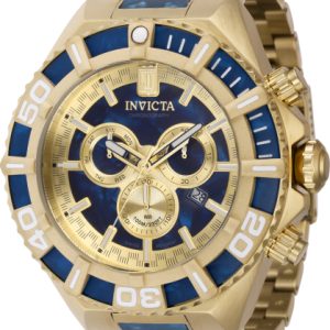 Invicta Herrklocka 40209 Jason Taylor Blå/Gulguldtonat stål Ø60 mm