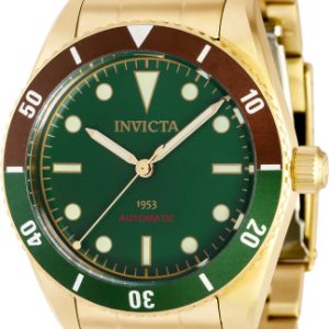 Invicta Herrklocka 40489 Pro Diver Grön/Gulguldtonat stål Ø40 mm