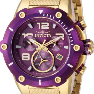 Invicta Herrklocka 40625 Speedway Lila/Gulguldtonat stål Ø51.5 mm