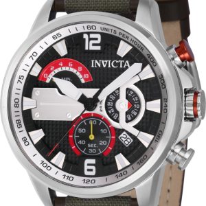 Invicta Herrklocka 41685 Aviator Svart/Läder Ø46 mm