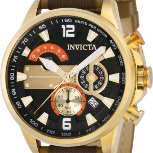 Invicta Herrklocka 41689 Aviator Svart/Läder Ø46 mm