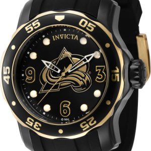 Invicta Herrklocka 42323 NHL Svart/Gulguldtonat stål Ø48 mm