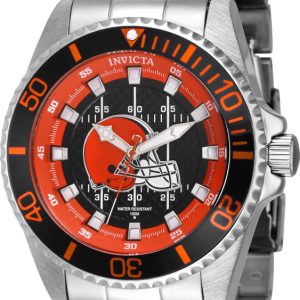 Invicta Herrklocka 43328 NFL Svart/Stål Ø52 mm