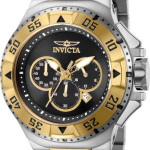 Invicta Herrklocka 43649 Excursion Svart/Gulguldtonat stål Ø50 mm