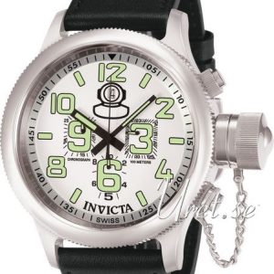 Invicta Herrklocka 7001 Russian Diver Vit/Läder Ø51.5 mm