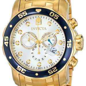 Invicta Herrklocka 80067 Silverfärgad/Guldtonat stål Ø48 mm