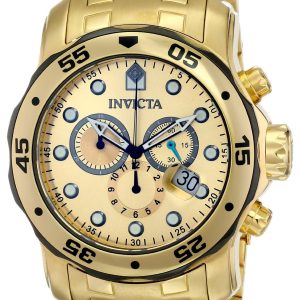 Invicta Herrklocka 80070 Champagnefärgad/Guldtonat stål Ø48 mm