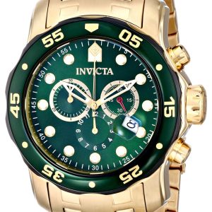 Invicta Herrklocka 80072 Grön/Guldtonat stål Ø48 mm