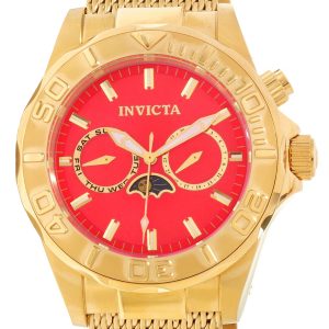 Invicta Herrklocka 80329 Pro Diver Röd/Gulguldtonat stål Ø44 mm