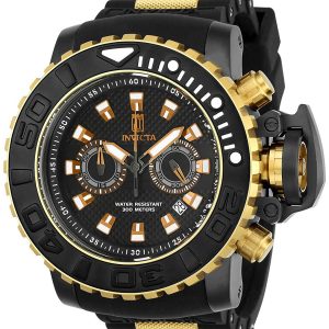 Invicta Jason Taylor Herrklocka 23719 Svart/Gulguldtonat stål Ø58 mm