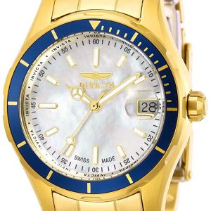 Invicta Pro Diver Damklocka 28646 Vit/Gulguldtonat stål Ø34 mm