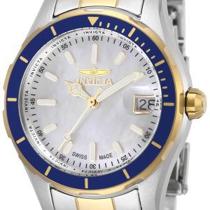 Invicta Pro Diver Damklocka 28648 Vit/Gulguldtonat stål Ø34 mm